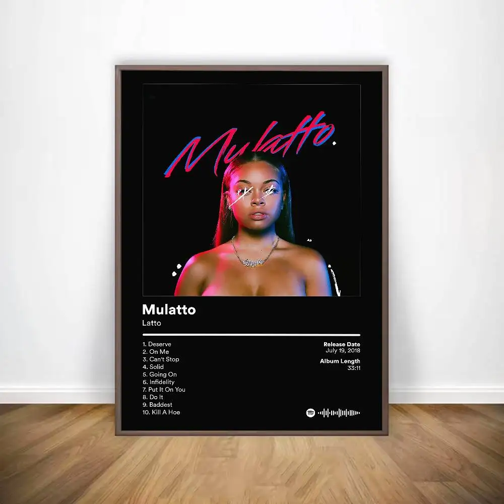 مغني الراب لاتو ملصق HD الفن لزجة جدار مقاوم للماء غرفة المعيشة المنزلي زخارف للحانات