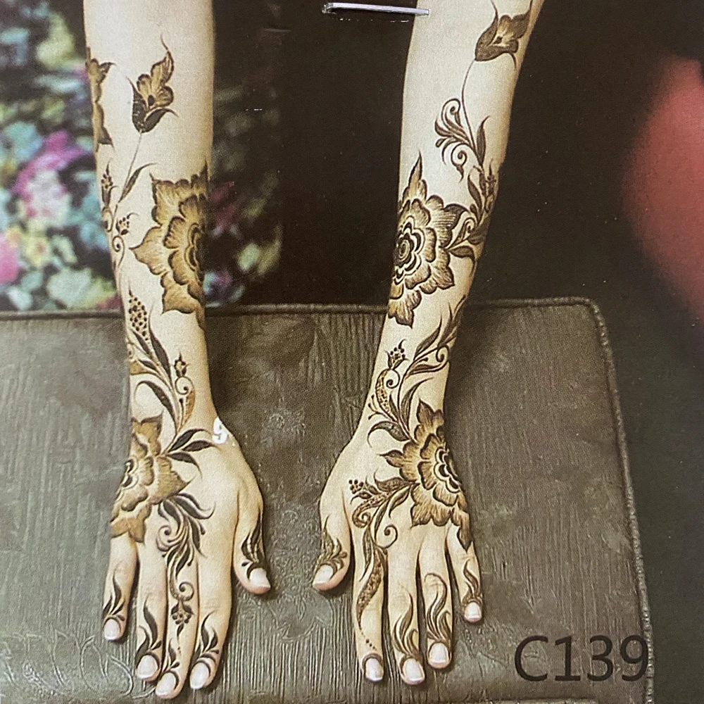 6pcs Henna Tattoo Stencil for Hand Foot Body Painting Flower Tattoo Template Mehndi Stencils DIY Tattoo for Women Female