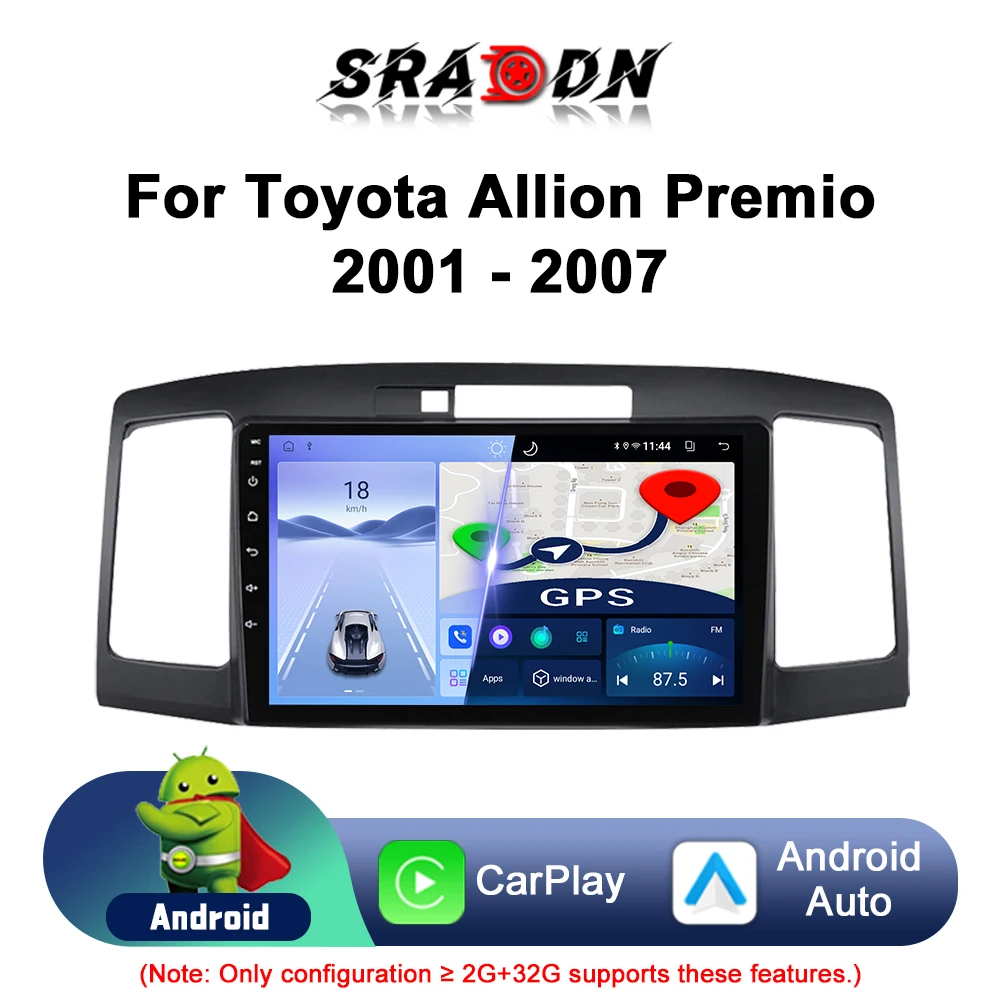 For Toyota Allion Premio T240 2001-2007 Car Radio Android Automotive Multimedia Player Navigation GPS Carplay Screen Auto Stereo