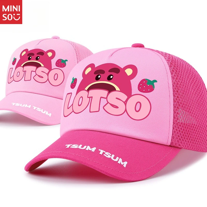 Disney Strawberry Bear Kinderhoed Zonnebrandcrème Girl Shade Baseball Cap Dames Nieuwe meisjesbescherming tegen buiten
