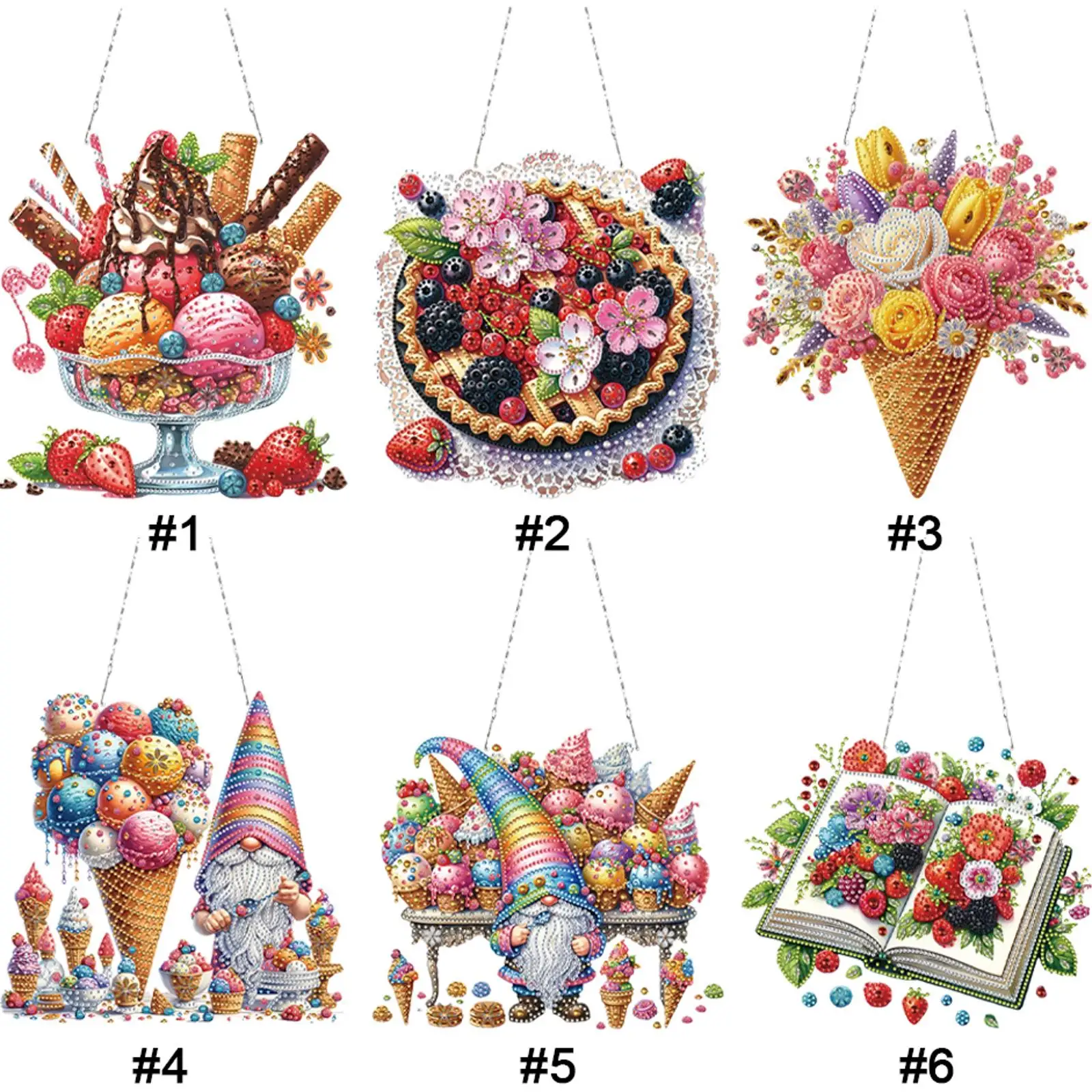 2D Flat DIY Rhinestone Diamond Art Window Pendants Special Shape Diamond Art Pendant Diamond Painting Set Wall Door Decoration