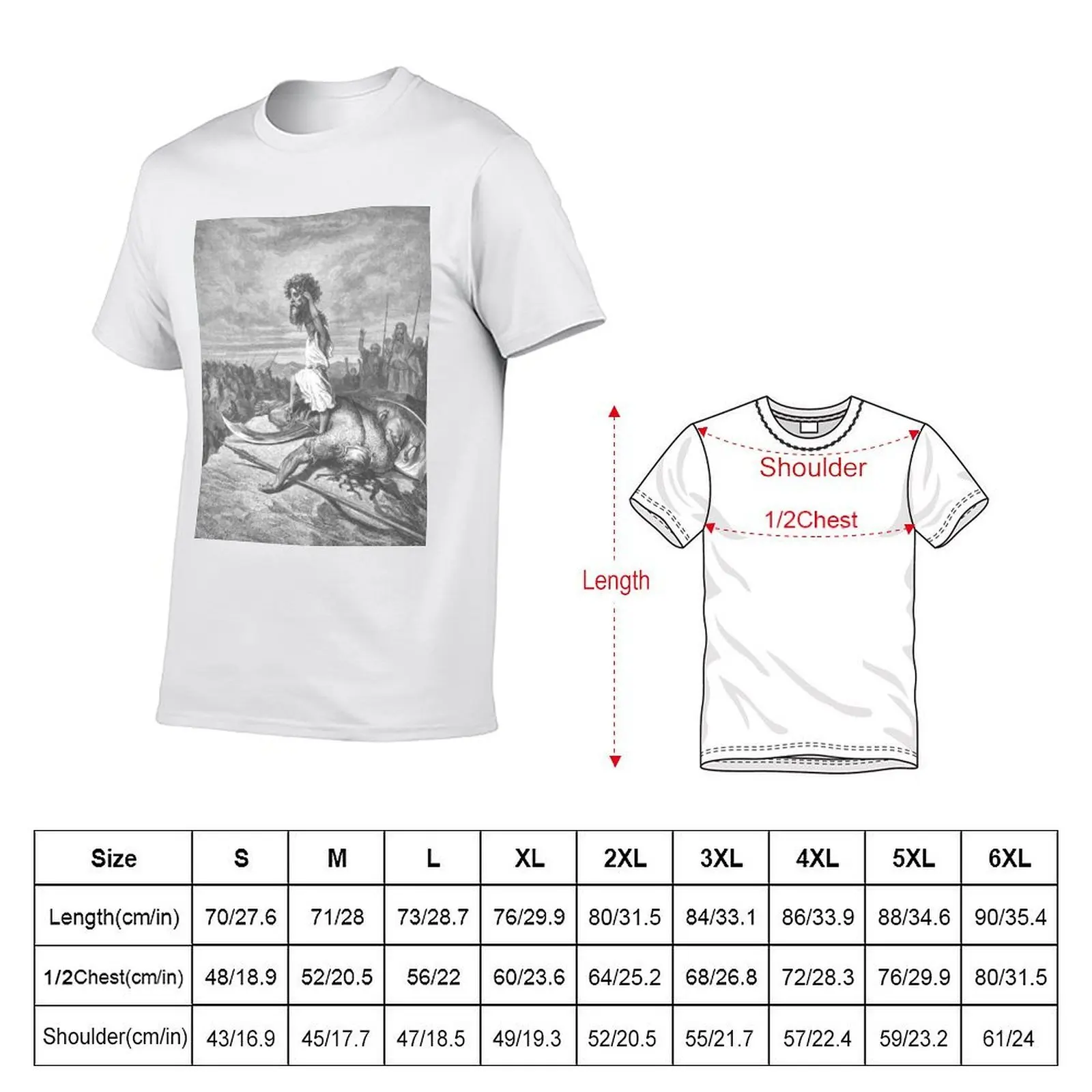 David and Goliath (1866) - Gustave Doré T-Shirt graphic shirts anime t shirts mens cotton t shirts