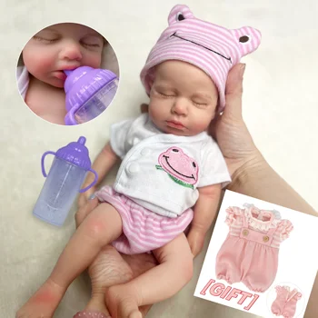 13 zoll Offenen Mund Loulou Mädchen Jungen Ganzkörper Weiche Silikon Puppe Gemalt Bebe Reborn Puppe Für Kind Reborn De silicona Cuerpo Entero