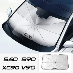 Car Front Shading Car Windshield Sunshade Umbrella For Volvo XC90 XC60 C30 T6 S60 C70 XC40 V40 XC70 V60 V50 S80 S40 AWD V90 S90