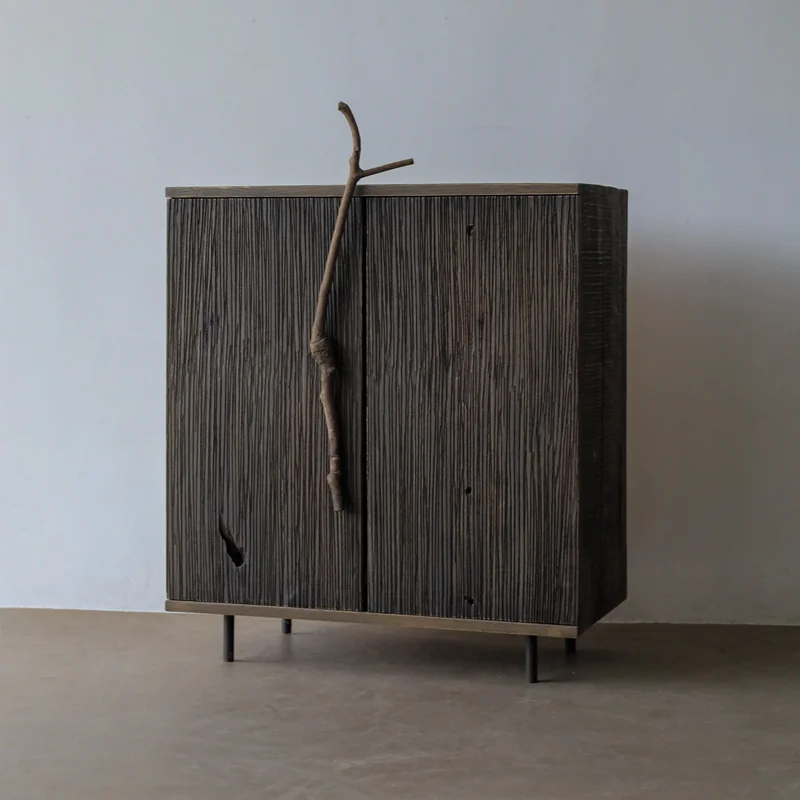 

Ink cabinet, wabi-sabi wind, entrance cabinet, side cabinet, storage art, modern design, old shoe cabinet