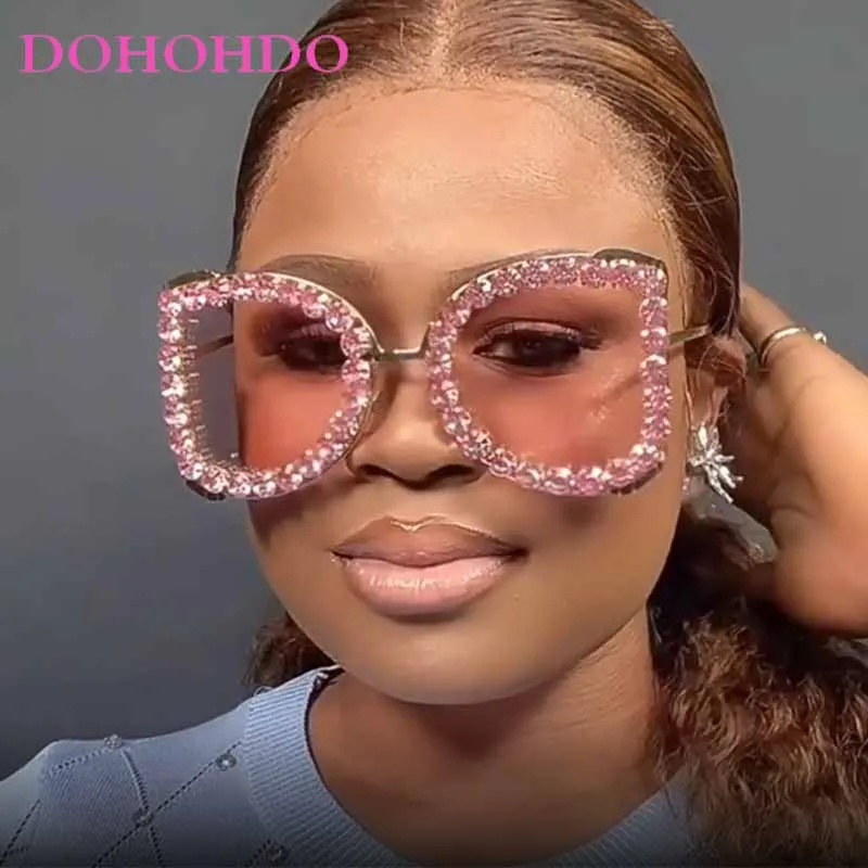 New Butterfly Style Diamond Encrusted Large Frame High End Luxury Glasses Trendy Women's Large Frame Sunglasses Sunglasses UV400