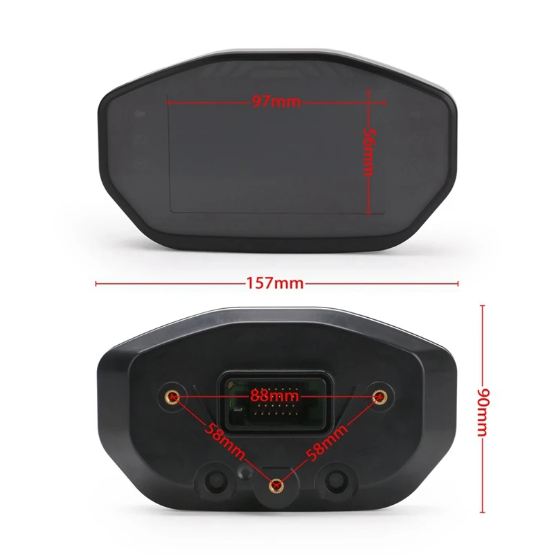 Universal Motorcycle LCD Digital Speedometer TFT Moto Odometer With 6 Gear Backlight And Sensor A, For 1,2,4 Cylinders