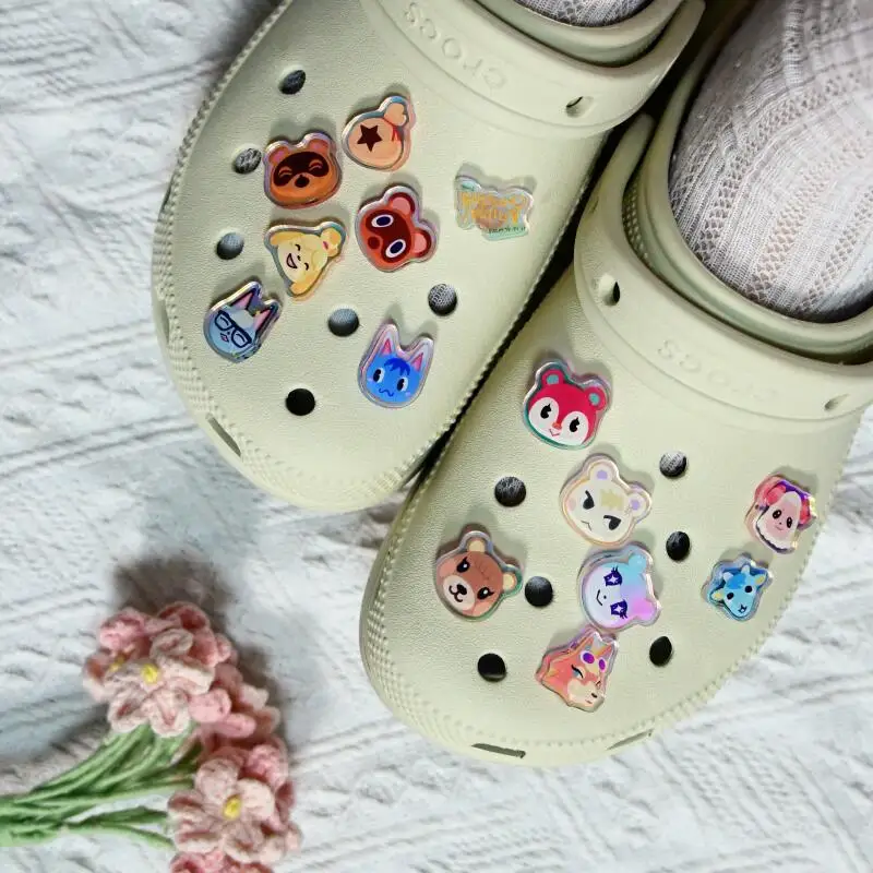 Boucle de chaussure détachable en version Q, motif personnage d'anime et dessin animé, pour Animal Crossing Villager, décorations et accessoires de chaussures