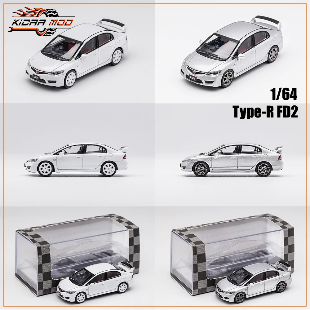 DCT 1:64 Civic Type R Miniature Model Car Vehicle 1/64 Vintage Diecast Toy with Box Hobby Collection for Teenagers Adults Gifts