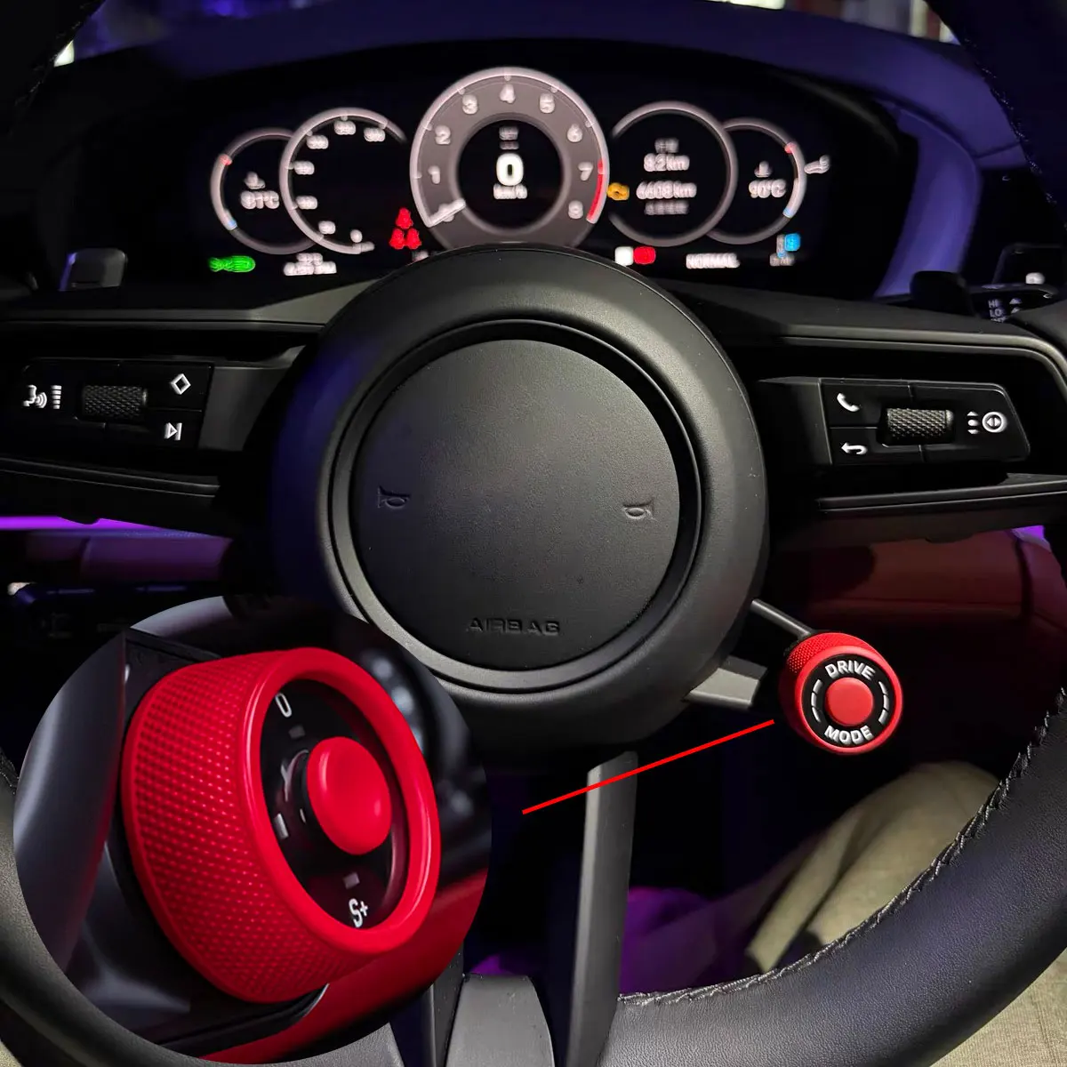 Sport Chrono Steering Wheel Button for Porsche Cayenne/Panamera Macan/911 718/Taycan 2017-2025 SC Mode Switch Kit Plug Play