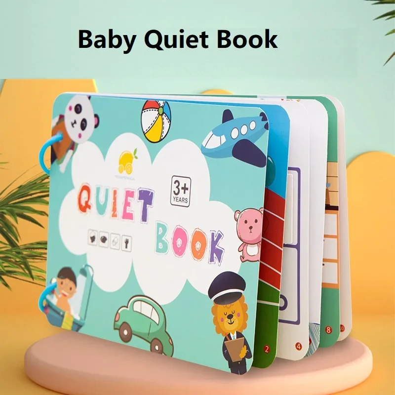 

Quiet Book Educational Activity Toys Kids Repeatedly Busy Card Paste Matching Puzzle Books Cognition Baby Montessori Game Gift