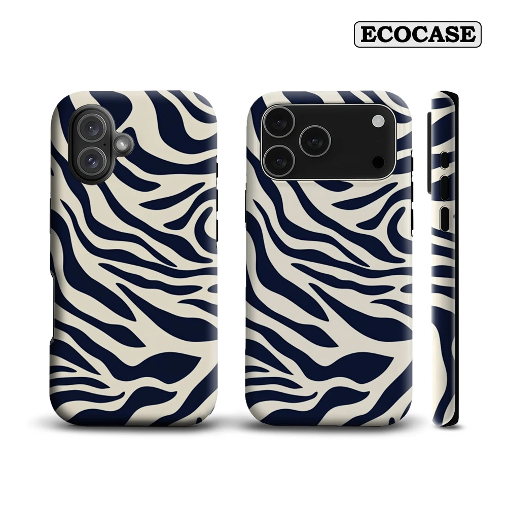 Navy & Cream Zebra Stripe IPhone 17 Must-Haves Handyhülle für IPhone 17 16 15 14 13 Pro Max Plus Doppelschichtige Rückseite