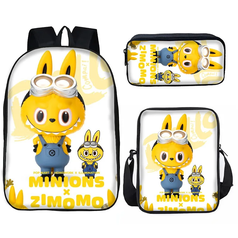 

Cartoon Novelty Cool Labubu 3D Print 3pcs/Set pupil School Bags Laptop Daypack Backpack Inclined shoulder bag Pencil Case