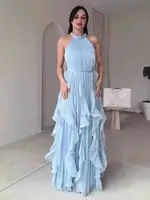LGRQ Elegant Waist-Cinching Ruffle Hem Long Sleeveless Dress For Women Party Evening Dresses 2026 Summer New Trendy Style - Image 4