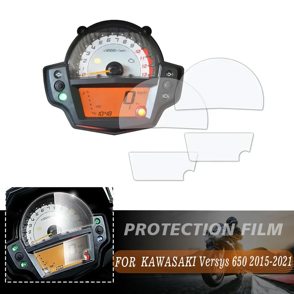 For Kawasaki Versys650 Versys 650 2015-2020 2021 Motorcycle Accessories Cluster Scratch Protection Film Screen PVC Protector