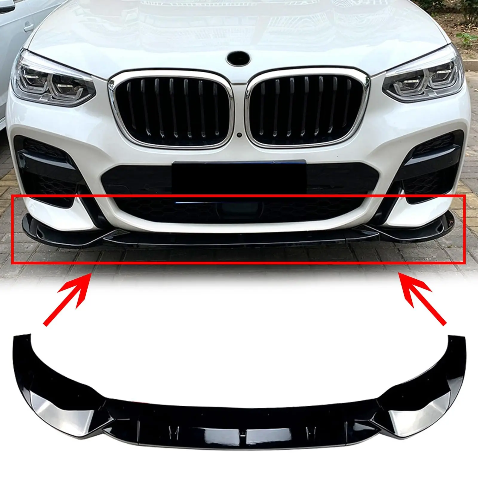 Frontspoilerlippe Splitter Bodykit Stoßstangenlippe Diffusor Schutz für BMW X3 G01 X4 G02 M40i M40d M-Paket M-Sport 2017-2021