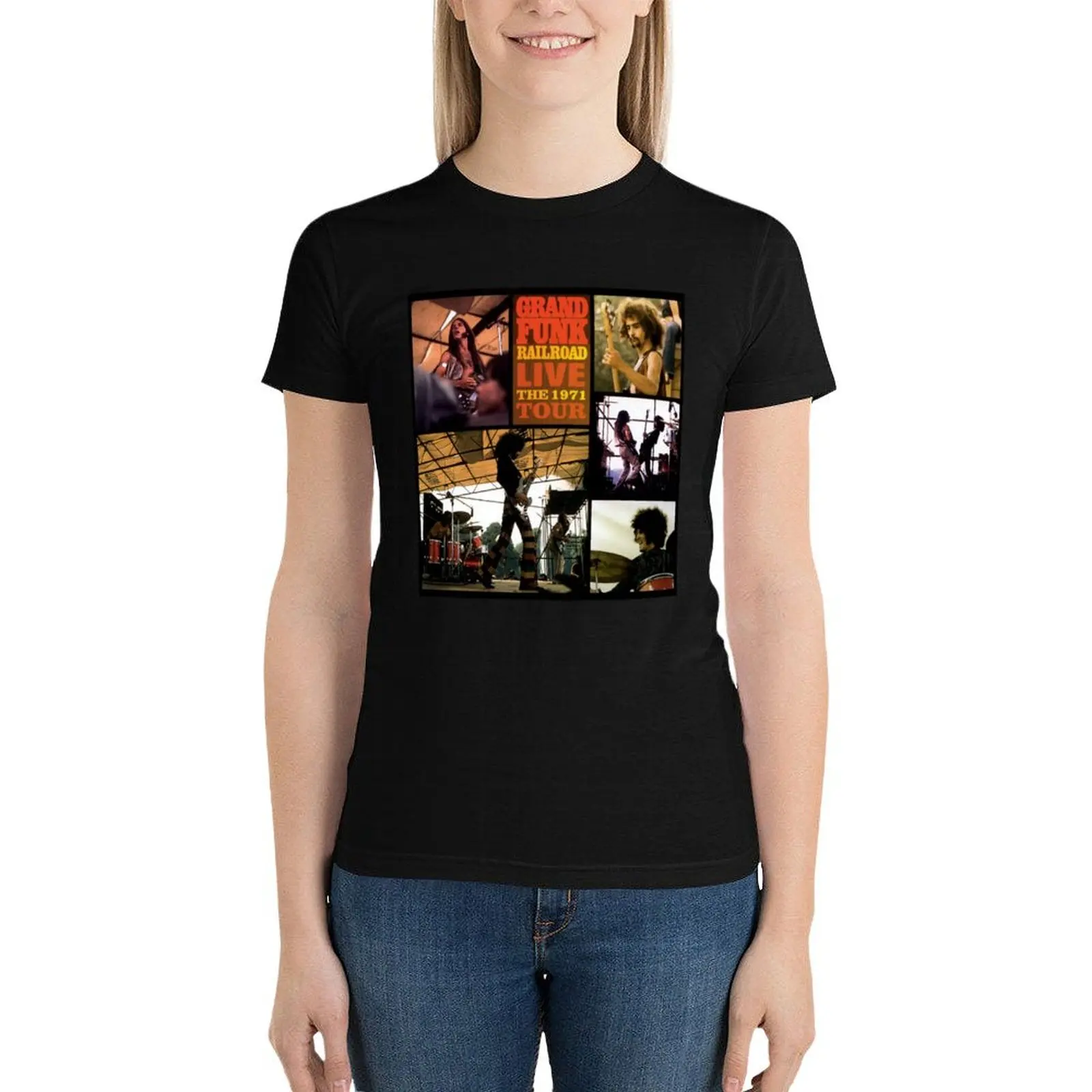 Grand Funk - Live 1971. T-Shirt Female clothing Short sleeve tee oversized tees oversized workout shirts for Women