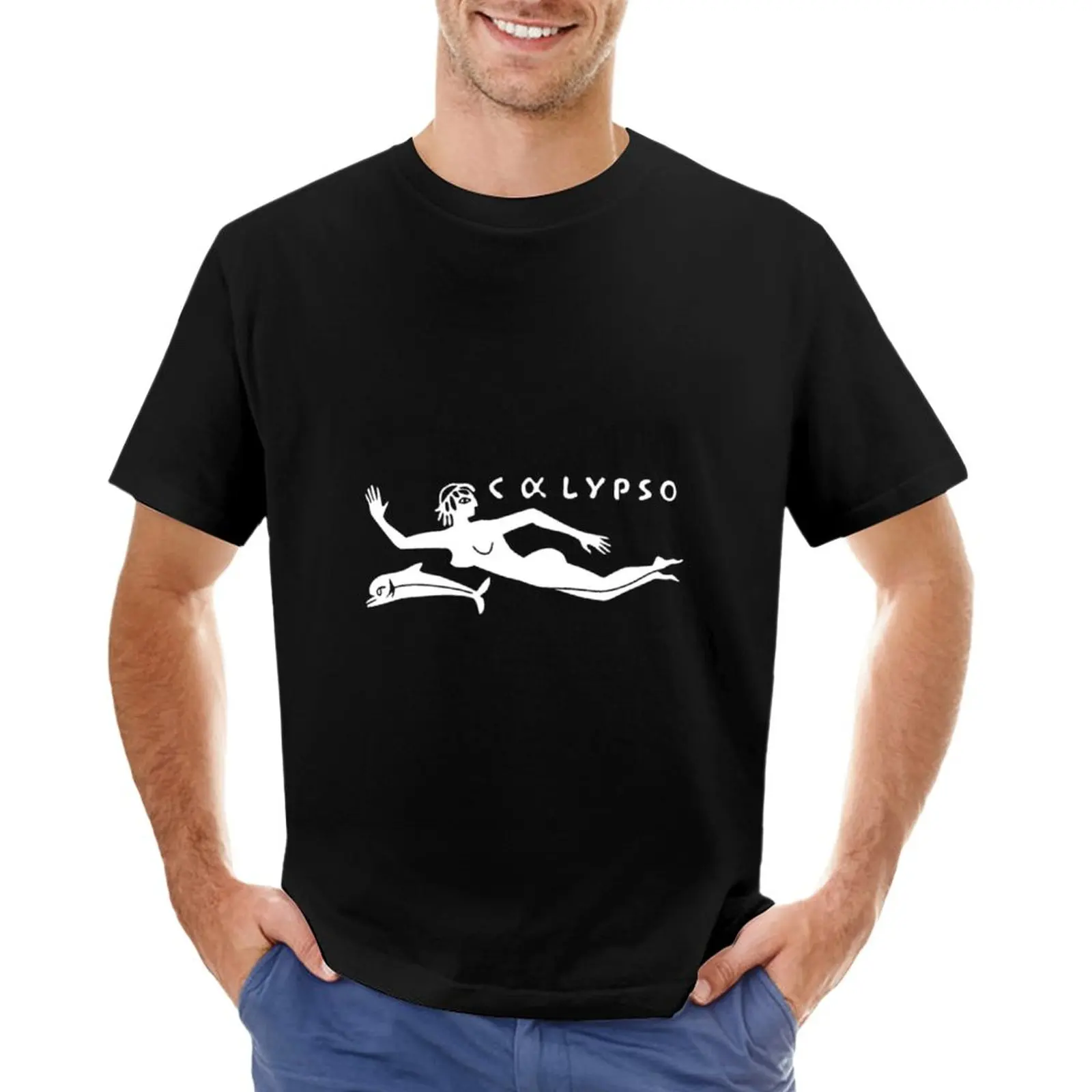 RV Calypso, Jacques Yves Cousteau T-Shirt Short sleeve shirts graphic tees plain t shirts men