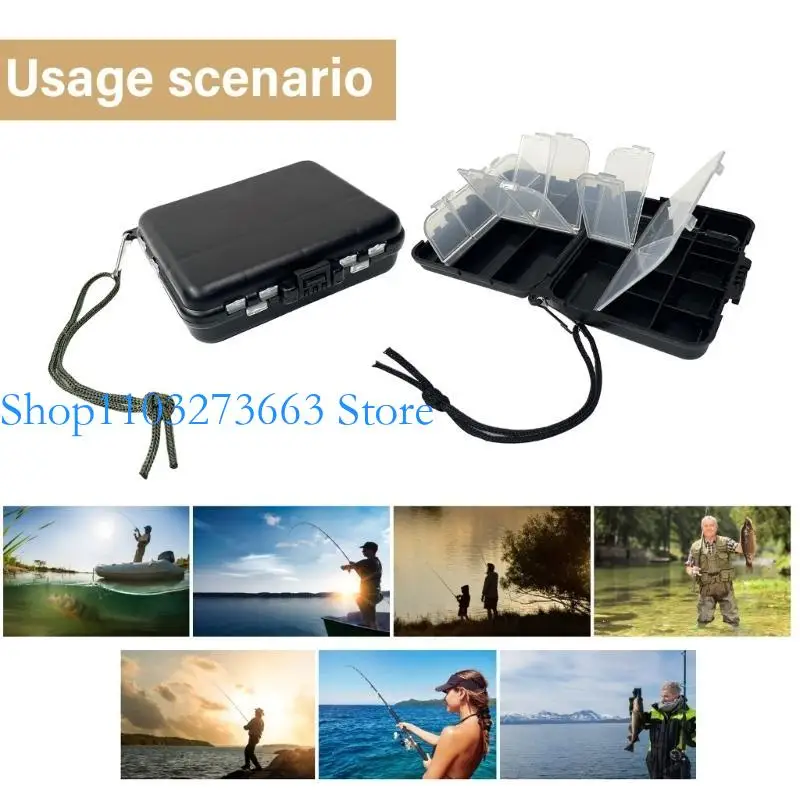 652F 2Pcs Tackle Box Double Side Fishing Lures Baits Hooks Storage Container Case with Dividers Fishing Tackle Storage Box