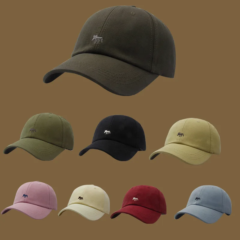 Baseball Cap Embroidery Animal new girls Spring Summer outdoor Shade Casual Hundred Hat wide Brimmed soft Hat men