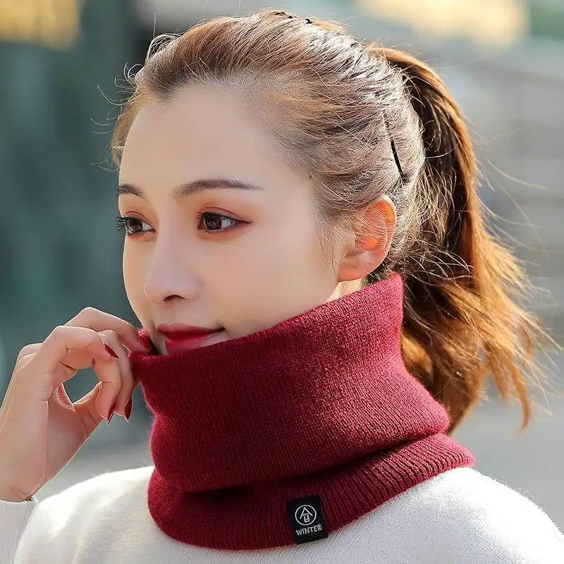 Fashion Soft Knitted Neck Warmer Sports Scarf Women Men Face Cover Winter Skating Running Hiking Scarves Thick Cold-proof Collar