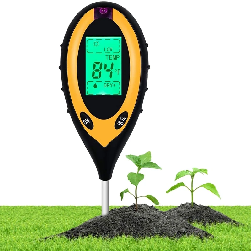 Soil PH Meter Soil Tester, 4 in 1 Soil Test Kit, PH Moisture Temperature Light Water Tester and Monitor, Testing Kits