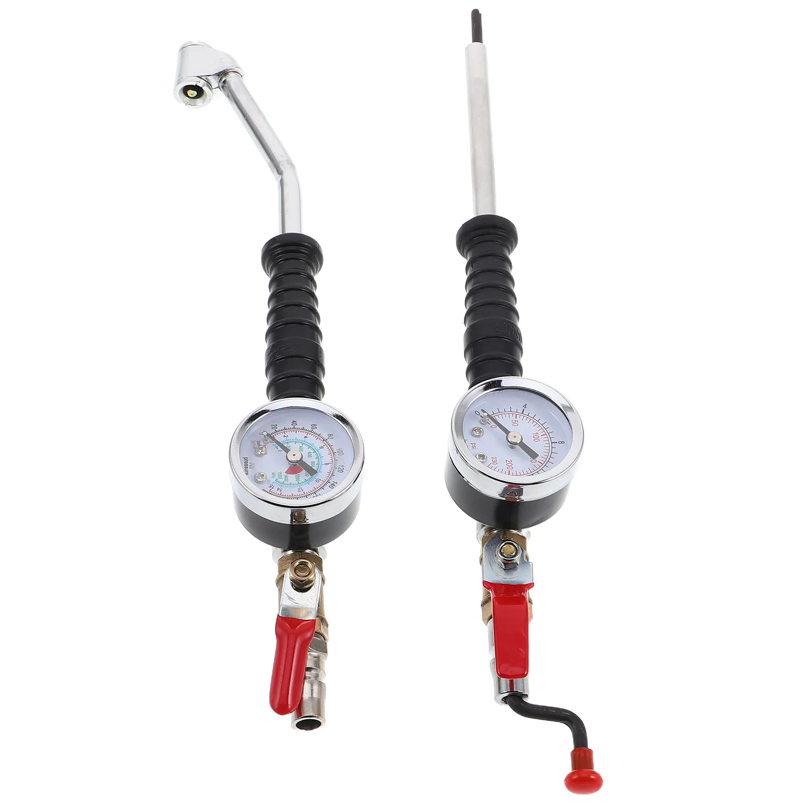 

2Pcs Tire Inflator Attachment with Handle Quick Release Lever Accurate Pressure Gauge Portable Auto Truck Car Multi-Vehicle Air