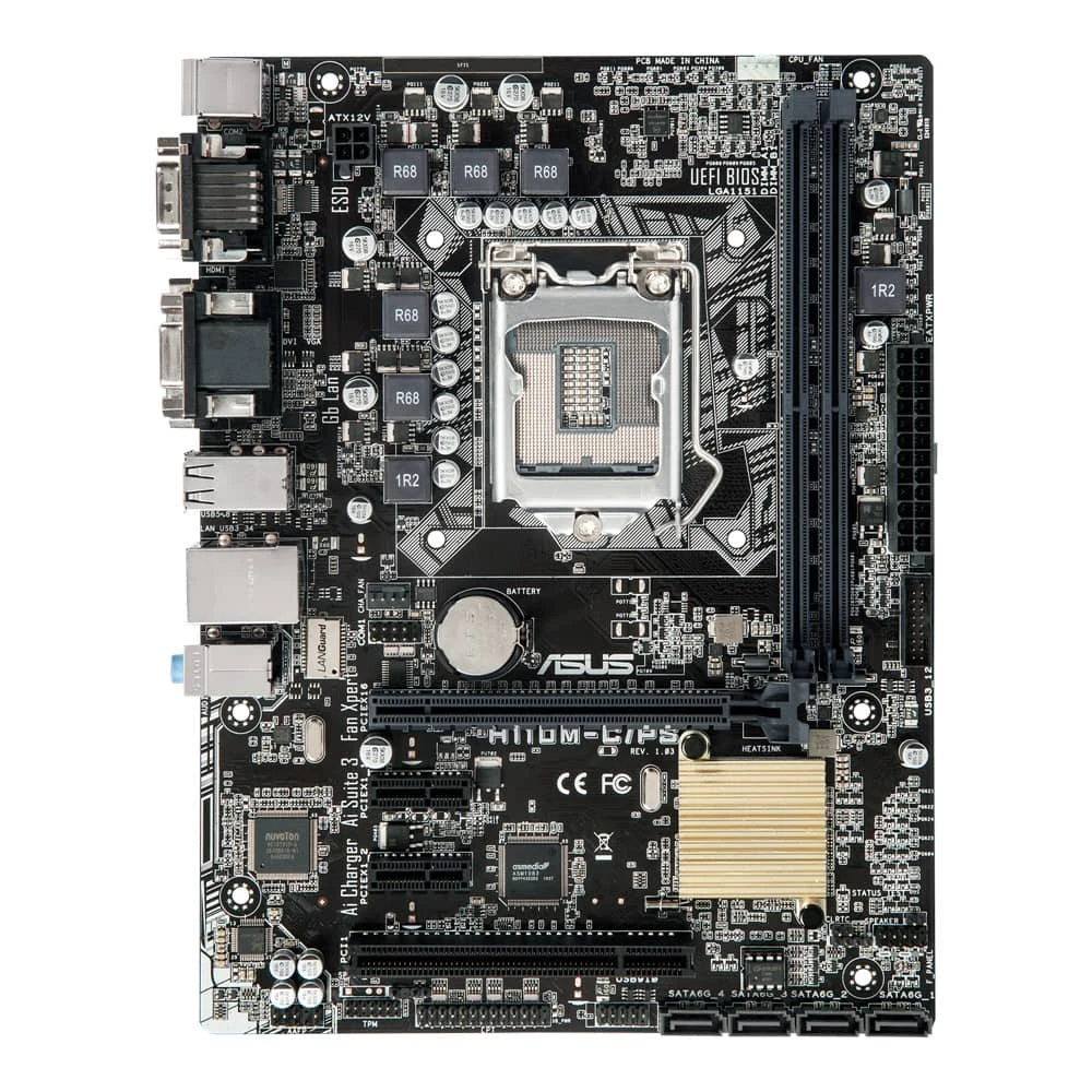 1151 Motherboard ASUS H110M-C/PS Supports Intel Core i5 6400 6500 6600 Processors Micro ATX Form Factor 2x DIMMs Max. 32GB DDR4