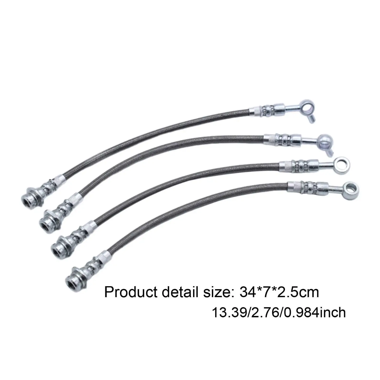Aluminum Braided Brake Hose Set Front Rear Car Brake Line Kit Replacement for Nissan Patrol Y60 1988-1997 Vehicles