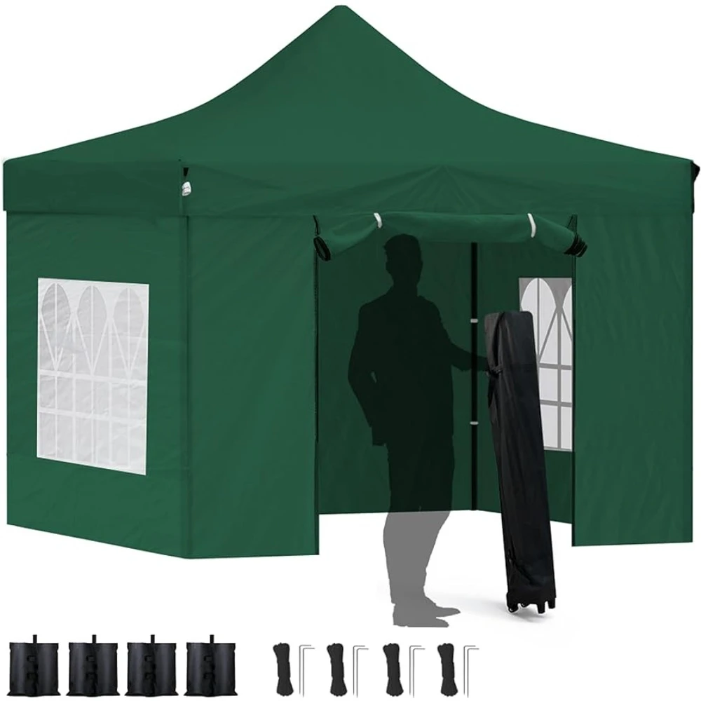 

Pop Up Canopy Tent with 4 Removable Sidewalls Commercial Heavy Duty Instant Gazebo Tent Waterproof Tents with Roller Bag