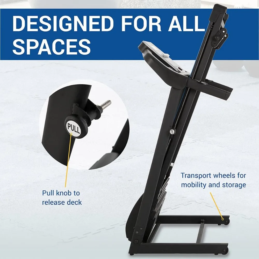 Treadmill pintar lipat kebugaran Premium, desain ringkas, kapasitas berat 250 + LB, Motor kuat