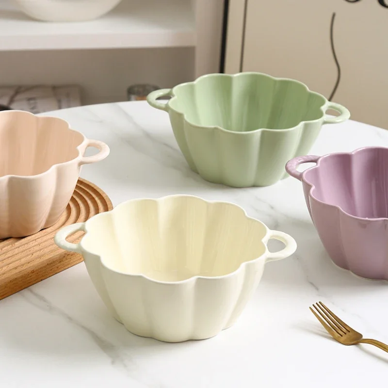 Household Utensils for Kitchen Tableware Dinner Set Porcelain Noodle Bowl Ceramic Dishes to Eat Bowls for Food Ramen Rice Table