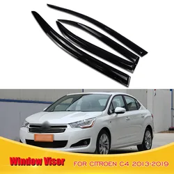 Side Window Vent Visor Wind Shields Sun Rain Deflector Guards Awning Shelter For Citroen C4 2013 2014 2015 2016 2017 2018 2019