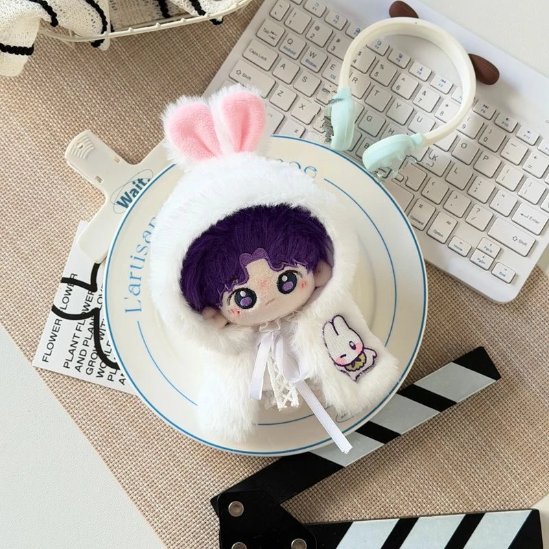 10cm Cotton Doll Rabbit Ear Cloak Jacket  Hooded Capes 10cm Idol Doll Clothes Dress Up Clothes Without Attributes