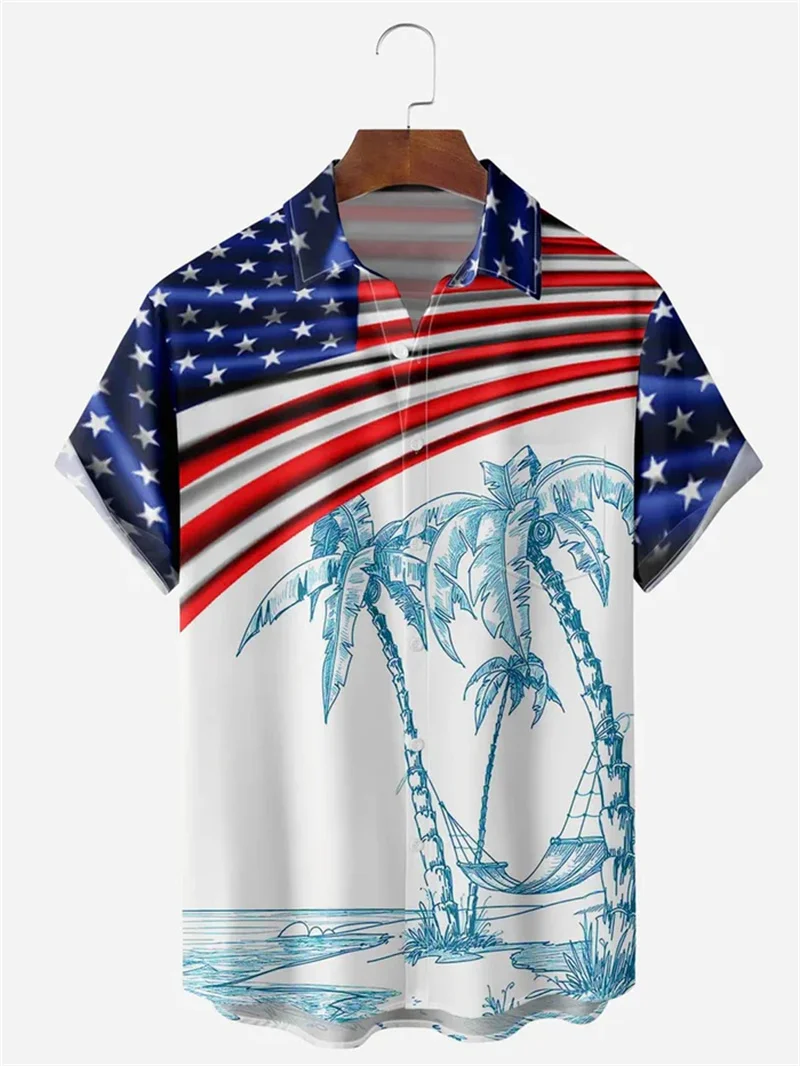 Men's Hawaiian shirt 3D printed basic style fashion button color shirt collar streetwear shirt men's summer