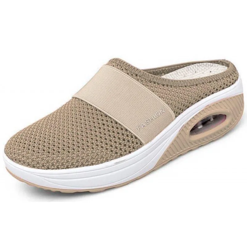 Women Walking Shoes Air Cushion Slip-On  Orthopedic Diabetic Ladies Platform Mules Mesh Lightweight Slipper Wedge Female Sneaker