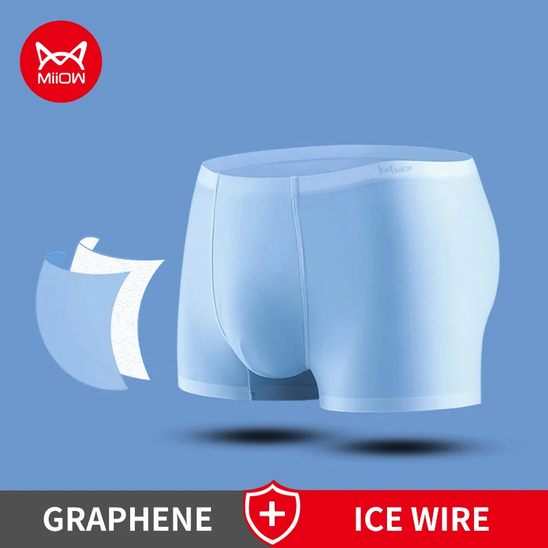 MiiOW 6Pcs Ice Silk Summer Ultra-thin Men Boxershorts Breathable Men's Underwear Seamless Sexy Men's Boxers Briefs Underpants