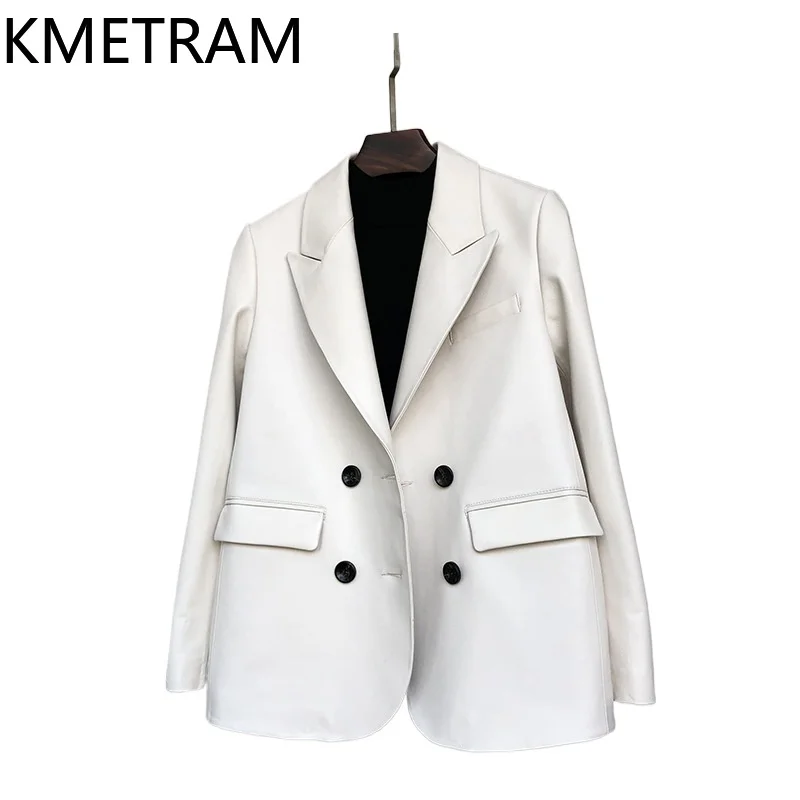 100% vera pelle di pecora giacca donna colletto del vestito di alta qualità giacche in vera pelle donna autunno vestiti delle signore 2025 Chaquetas