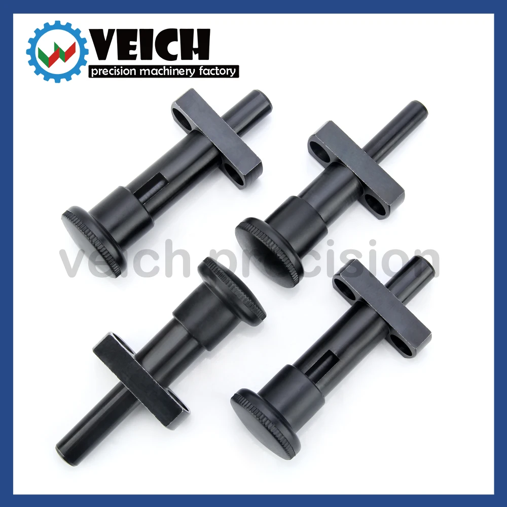 VCN249 Flange Plastic Knob Carbon Steel Indexing Plunger Precise Self-locking/Return Type Locating Pins Diameter 6/8/10mm