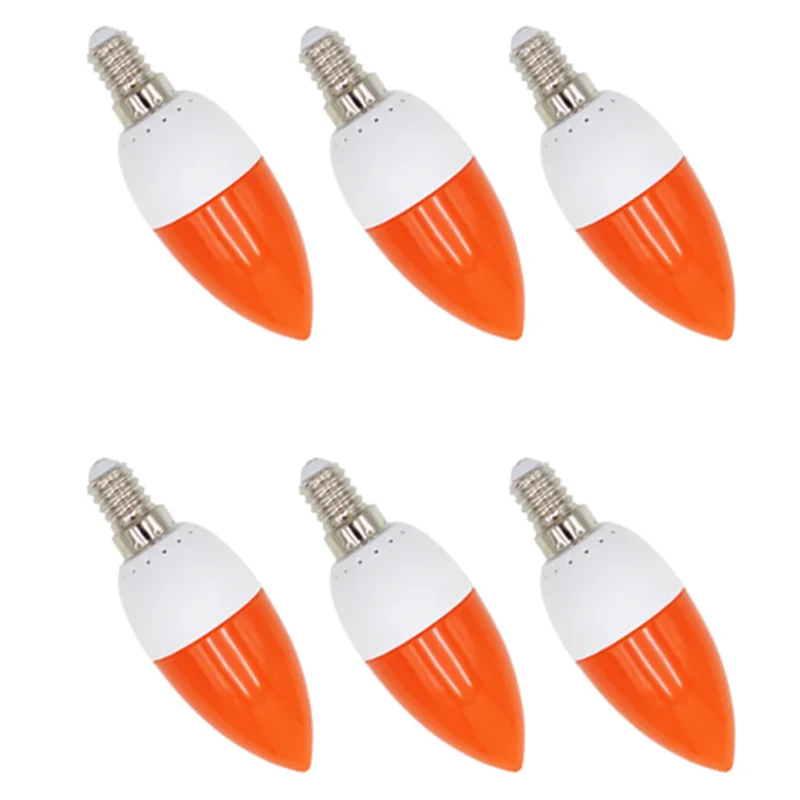 

ABAH-6X E14 Светодиодная цветная лампа-свеча, цветная свеча, красный