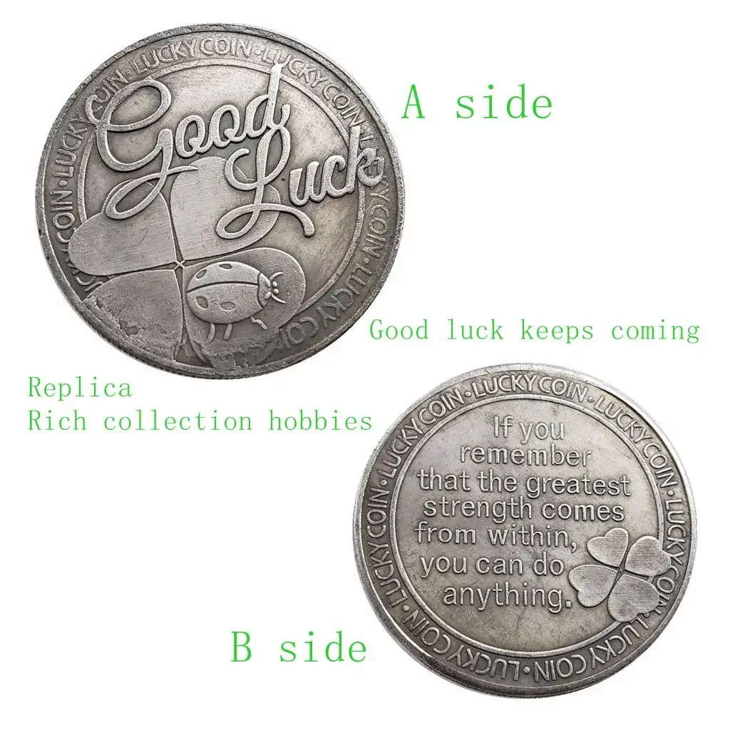 

Good luck old coins antique collection silver dollars decoration commemorative badges holiday gifts beautiful clover coins