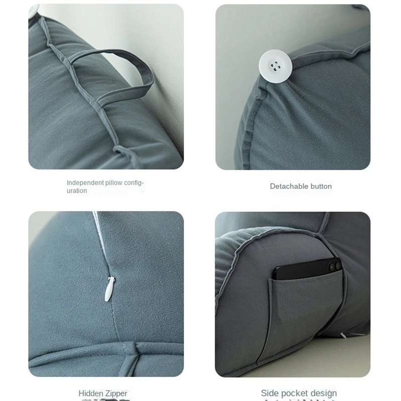 Husband Pillow Reading & Bed Rest Pillows - Premium Memory Foam Backrest Pillow with Arms & Neck Roll Reversible