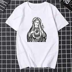 Our Lady of Guadalupe Virgin Mary The Madonna Religious Graphic Tshirt Summer Men Women Short Sleeve O-Neck Streetwear Tops