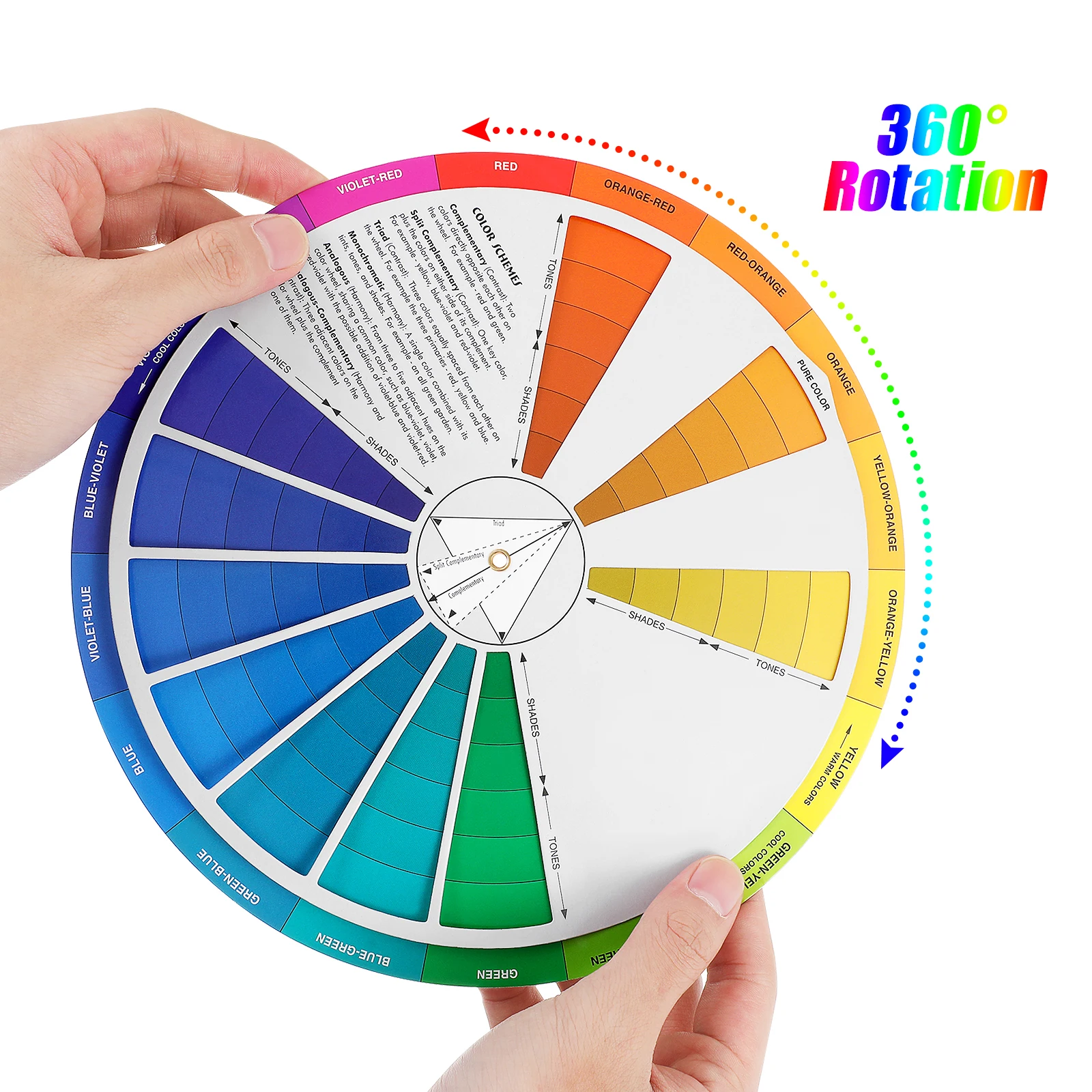 Creative Color Wheel Educational Tool for Painting Nail Tattoo Designers Beginners Kids Learning Chart Card Teaching