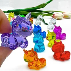 Camal 10pcs Acrylic 28x38mm Mini Unicorns Cute Toys for Kids Birthday Party Favors Guest Gifts School Prizes Goodie Bag Filler