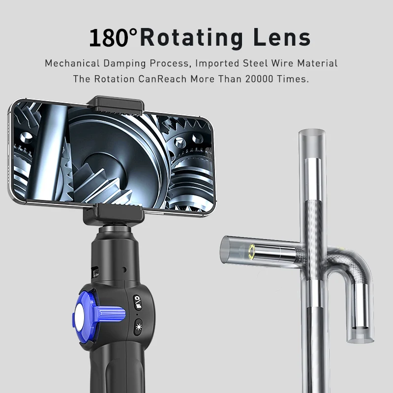 Articulating Borescope 2-Way HD1080P 8.5 mm Len Endoscope Camera with Light Compatible with Android &iOS Phone For Pipe
