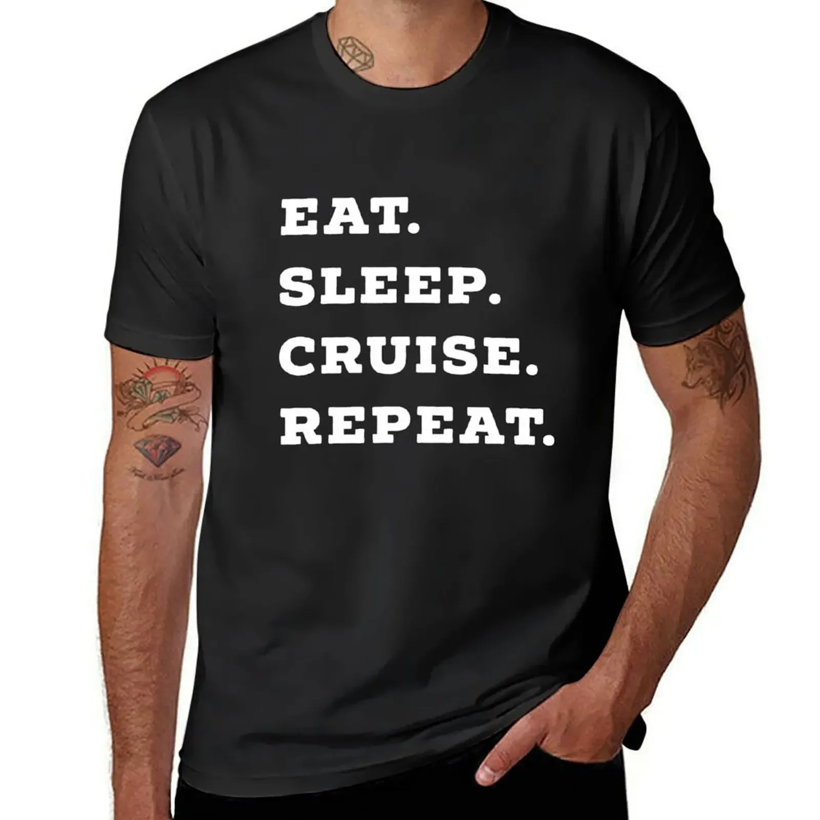 Eat, Sleep, Cruise, Repeat Cruise Ship Accessory T-Shirt vintage anime shirt basketball graphic tees baggy shirts men clothings