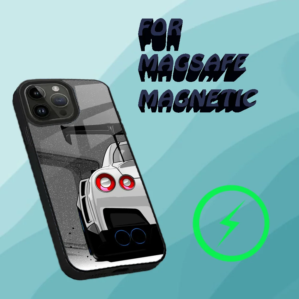 Jdm Tokyo-iPhone用のドリフトスポーツカーケース,Mini Magsafe磁気ワイヤレス充電,15 plus,15,14,13,11 plus,pro,max