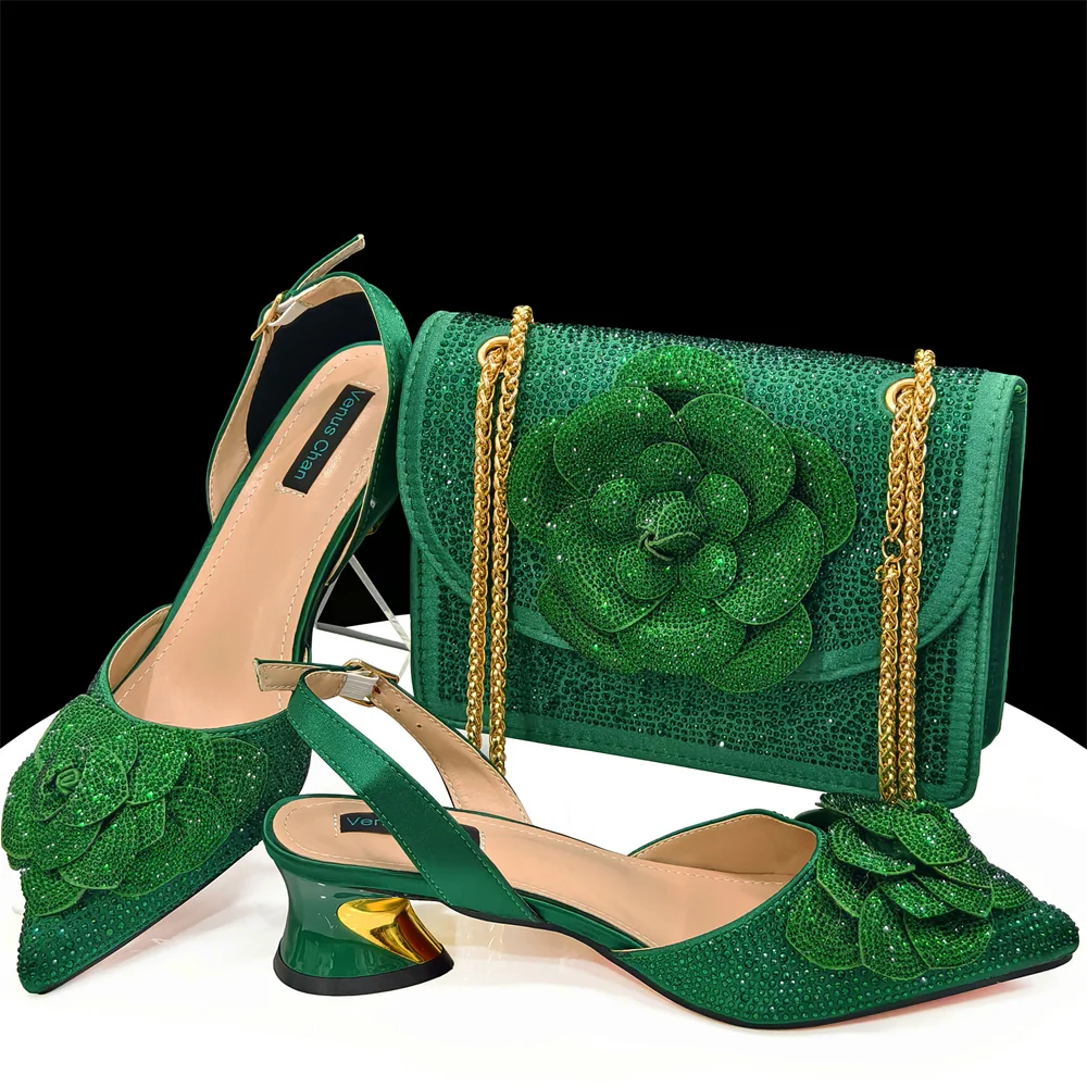 doershow New Arrival African Wedding Shoes and Bag Set WINE Color Italian Shoes with Matching Bags Nigerian lady party  SFW1-4