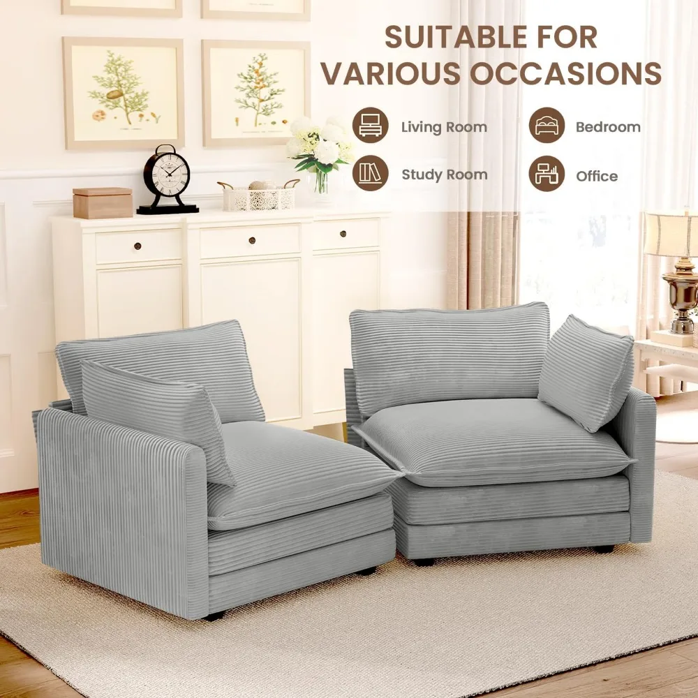 أريكة نوم حديثة من سروال قصير مع وسائد رمي، أريكة مريحة قابلة للتحويل لغرفة المعيشة